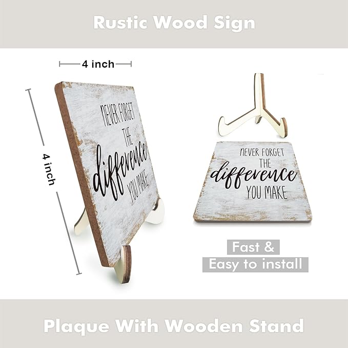 Decorative Desk Decor Motivational Positive Thank You Gifts Employee Appreciation Plaque with Wooden Stand Inspirational Wood Sign for Boss Mentor Leader Coworker Home Office Table Bookshelf