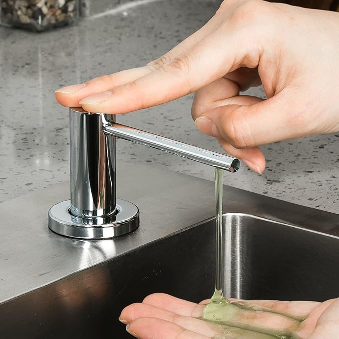 Soap Dispenser for Kitchen Sink Polished Chrome GAPPO Stainless Steel Countertop Pump Hand Lotion Built in Bottlend Lotion Built in Bottle