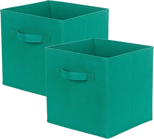 ShellKingdom Storage Bins, Foldable Fabric Storage Cubes And Cloth Storage Organizer Drawer For Closet And Toys, 2 Pack (Forest Green)