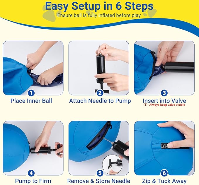 Herding Ball for Dogs 10Inch - Durable Dual-Layer Herding Ball with Built-in Bell for Small Breeds, Puppies, Corgis & Mini Aussies | Indoor & Outdoor Play - Blue