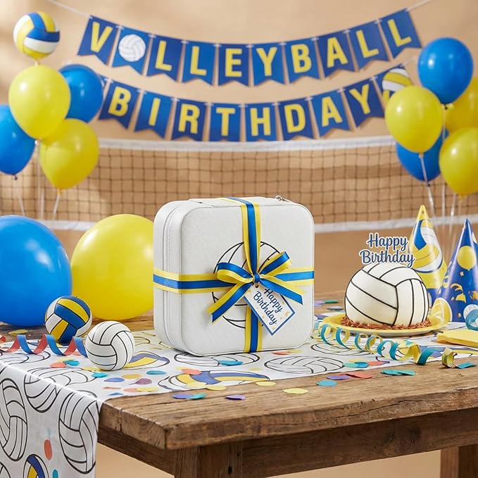 12-Pack Volleyball Portable Jewelry Box for DIY Team Personal Name Small Travel White Sport Jewelry Case Bulk Gifts for Volleyball Team Players Teammates Coaches Christmas Ideas for Jewelry Storage