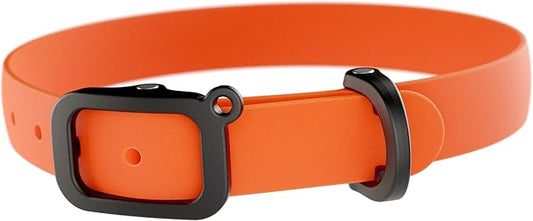 Waterproof Dog Collar - Durable, Comfortable and Adjustable Outdoor Dog Collar with Wear Resistant Buckle and ID Tag Ring for Small Dogs by Nuvuq (Orange, Small)