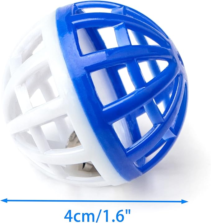 CHIWAVA 45PCS 1.6" Cat Toy Balls with Bells - Plastic Lattice Jingle Balls for Kittens, Interactive Chasing & Pounce Rattle Toys, Assorted Colors