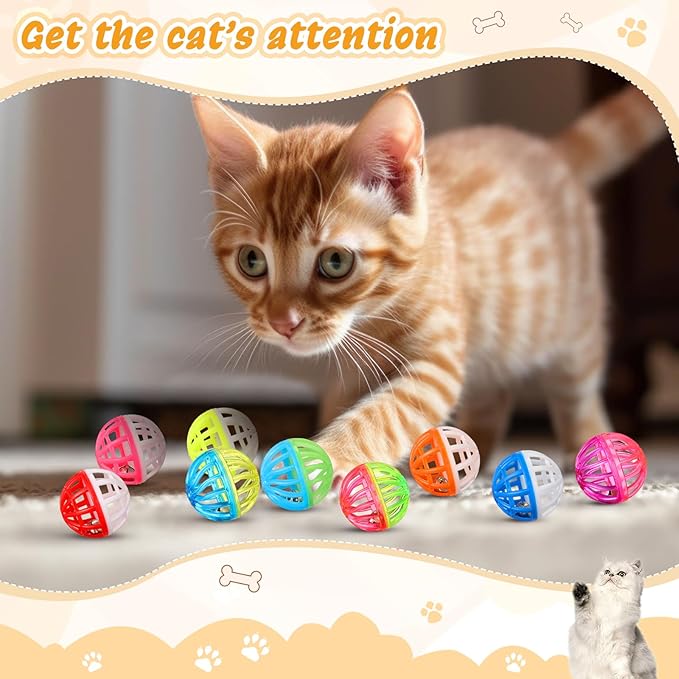 Silkfly 30 Pcs Polyester Film Cat Crinkle Balls Toys, Colorful Fuzzy Balls Lightweight Chew Cat Sponge Jingle Toys for Indoor Kittens to Keep Fit