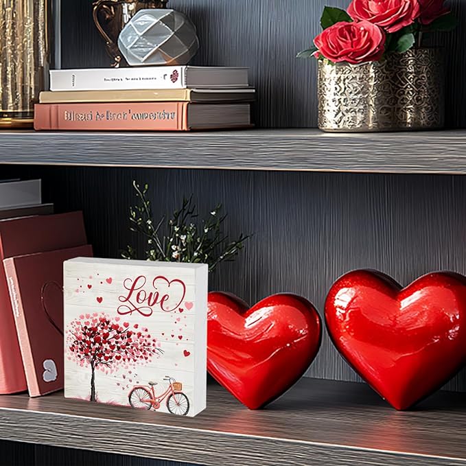 Valentines Day Decoration Valentine Theme Decor Valentines Day Home Decor Valentine Day Anniversary Wedding Gifts for Couple Women Men Valentines Day Signs 5 x 5 inches