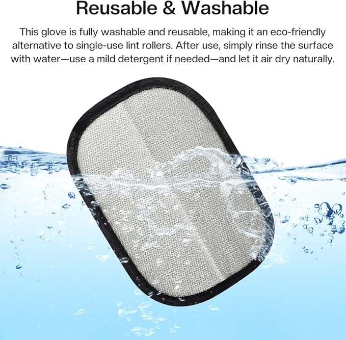 3Pcs Pet Hair Removal Glove for Cats & Dogs, Electrostatic Pet Hair Remover Glove Reusable Remover Tool for Couch, Clothing, Car Seat, Carpet