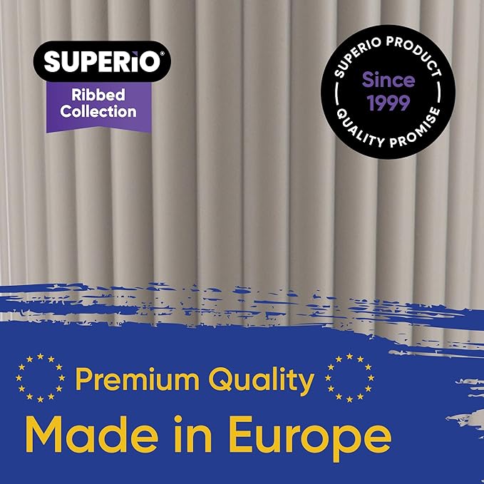 Superio Ribbed Collection - Decorative Plastic Laundry Basket with Cut-Out Handles, Taupe (2 Pack) Hamper Organzier for Bedroom Bathroom College Dorm Room 35 Liter