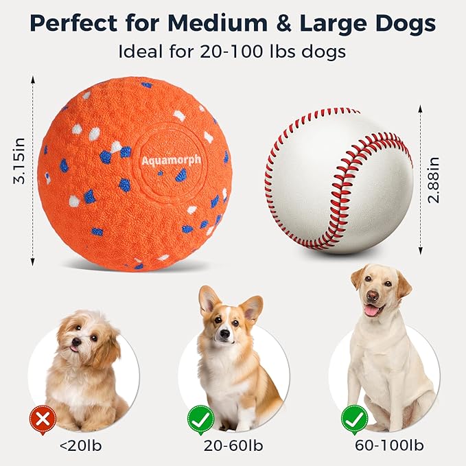 2 Pack Interactive Dog Balls - Auto Moving Bouncing Vibrating Washable Dog Toys for Large Medium Dogs, Type-C Rechargeable, Blue and Orange, Grid Pattern