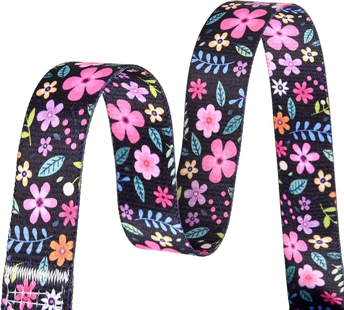 Dog Collar and Leash Set with Bohemia Floral Tribal Geometric Patterns - Soft Ethnic Style Collar Adjustable for Small Medium Large Dogs(Floral Set,XS)
