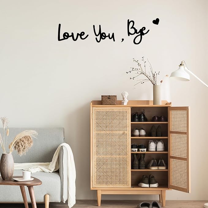 Wooden Love You Bye Sign Home Decor - Boho Farmhouse Wall Art Decor for Stylish Living Room, Hallway Entryway, Wall Decor Door Sign Gift for Your Family Lovers