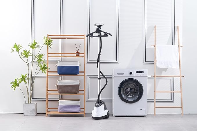 True & Tidy® Pro Commercial Garment Steamer with Extra Large 2.9L (98 oz) water tank, Heavy Duty with 3 Steam Settings, Aluminum Steam Plate, up to 90 mins