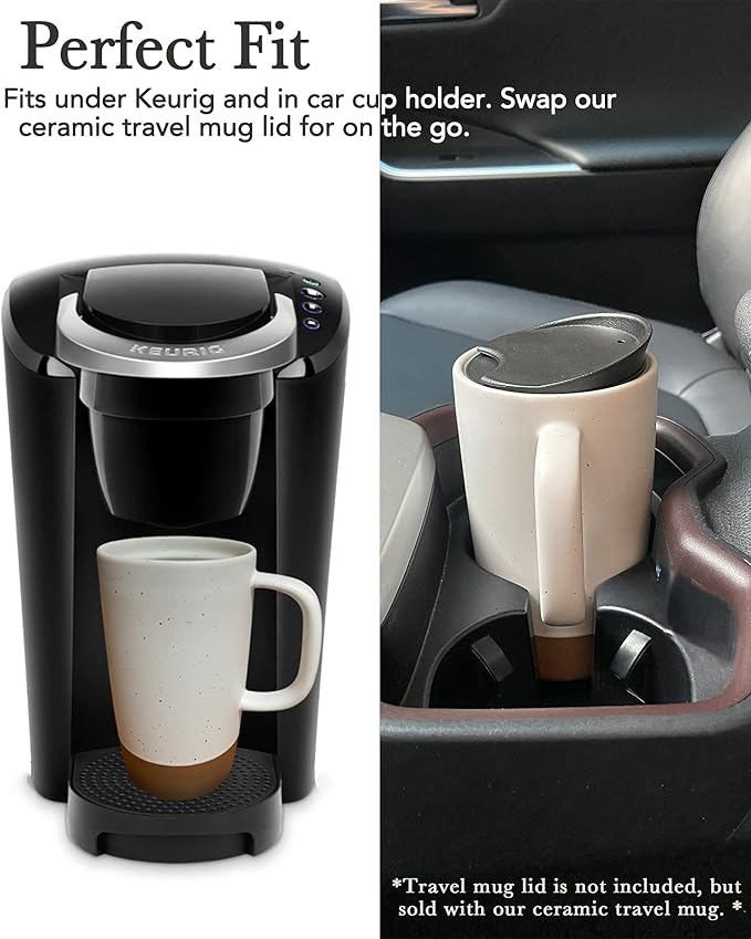 Mora Ceramics Large Tea Mug with Loose Leaf Infuser and Ceramic Lid, 18 oz, Portable, Microwave and Dishwasher Safe, Tall Coffee Cup - Rustic Matte Ceramic Glaze, Modern Herbal Tea Strainer, Deep Blue