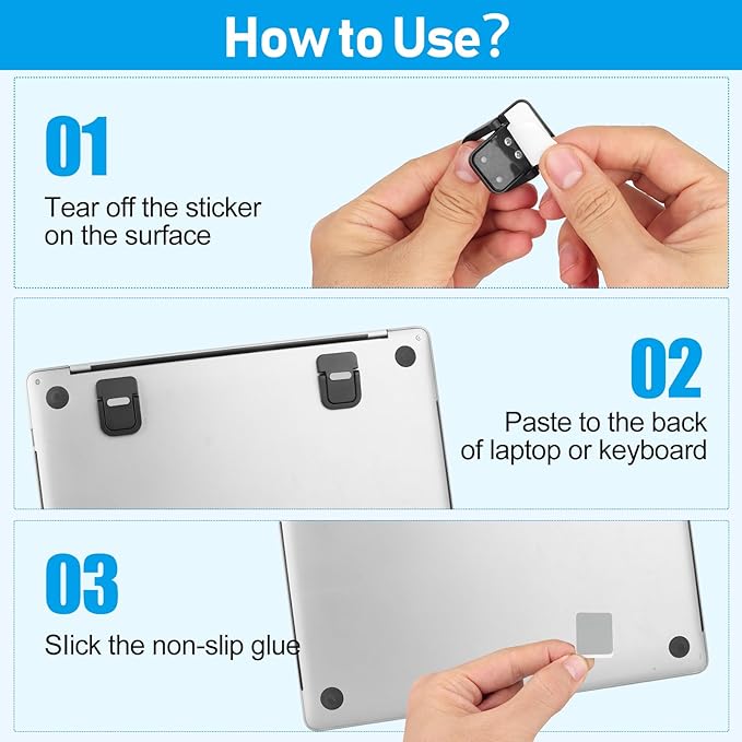 Mini Laptop Stand, Portable Laptop Stand, Foldable & Lightweight Ergonomic Riser with Ventilated Cooling, Sleek Computer Notebook Holder Fits Keyboards &10-17.3 Inch Laptops, Black