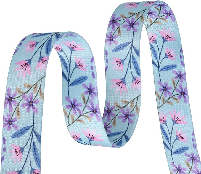 Dog Collar with Bohemia Floral Tribal Geometric Patterns - Soft Ethnic Style Collar Adjustable for Small Medium Large Dogs(Floral Purple,L)