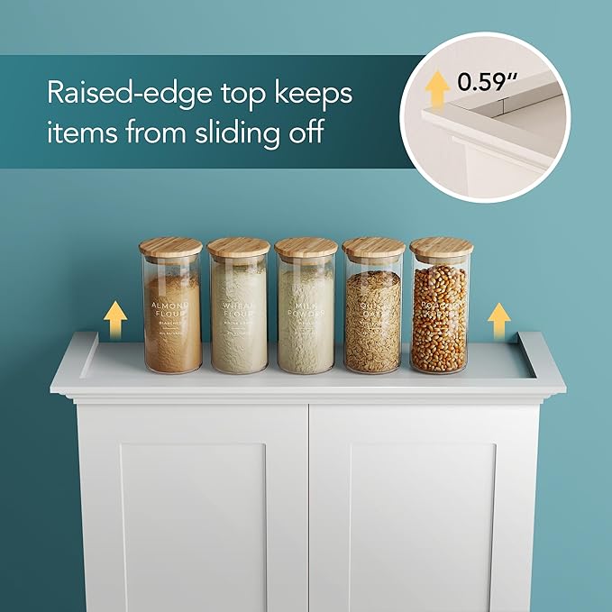 Medicine Cabinet -Bathroom Cabinet Wall Mount with DIY Lighting Unique Top and Dual-Tone Design, Over The Toilet Saver Storage Cabinets