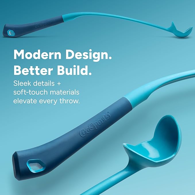 GoSports Pets Dog Ball Launcher - Ergonomic Tennis Ball Thrower for Dogs 20+ lbs - Includes Tosser and (2) 2.5 Inch Balls for Fetch