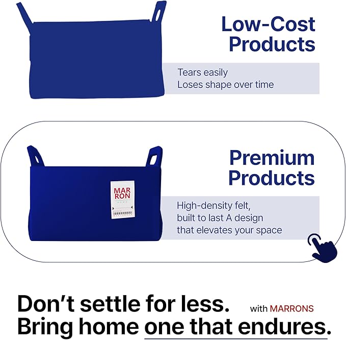 Collapsible Felt PURPLE Storage Bin Medium 11"x7.1"x7.1" – Foldable Basket with Handles for Closet, Toy Storage, Laundry Room Organization, Decorative Storage Bins for Shelves, Cube Storage