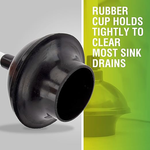 LDR 512 3310A Toliet Handle Double Thrust Rubber Force Cup Removes Clogs for Bathrooms, Kitchens, Baths, Showers, Powerful Commercial and Residential, Plastic Flange Plunger