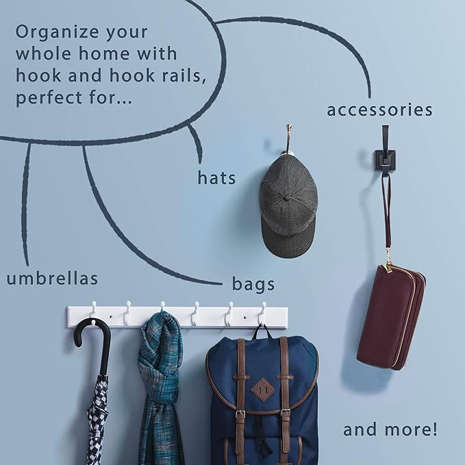 Franklin Brass Double Scroll (5-Pack) Coat and Hat Wall Hooks Double Hooks for Hanging Tumbled Dark Gunmetal Wall Mount Hanger Backpack, Purse, Bag, Towel Organization Decorative Hooks FBSCRH5-TDG-C