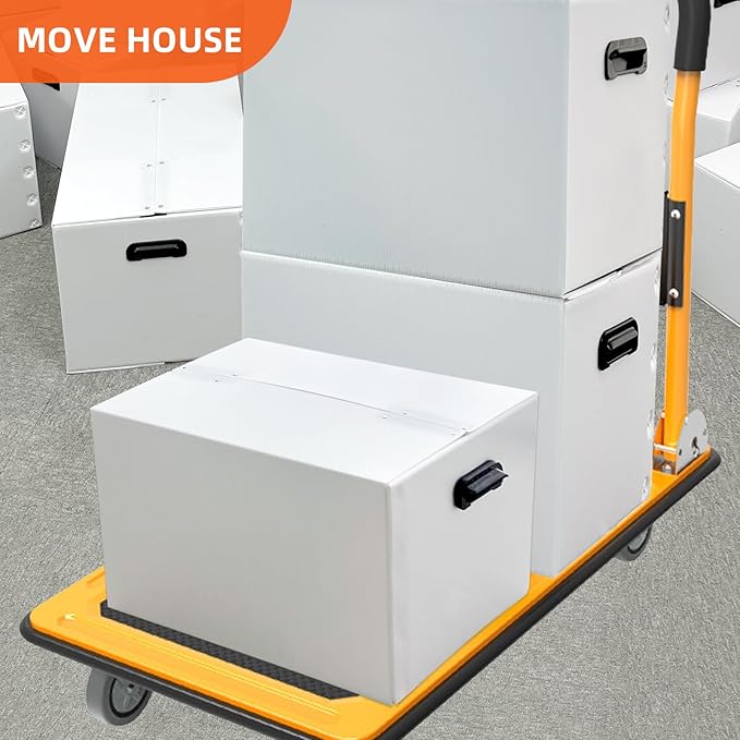 plastic storage bins with lids containers,80qt(23.6"x15"x13.4") 6pack,collapsible reusable moving boxes with handles stackable storage bins,Double-layer hollow shock-absorbing material,white