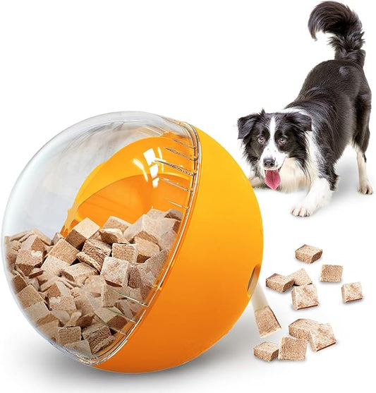Interactive Dog Treat Toy, Mental Stimulation and Enrichment, Orange