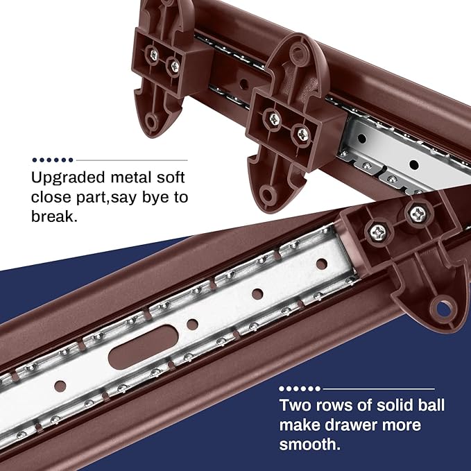 Sliding Tie Racks for Closet, 20 Tie Hanger for Men Pull Out Belt Hanger for Closet Storage Organizer with Slider, Side Mount Closet Holder Rail with 20 Hooks for Scarves Ties Belts(Brown)