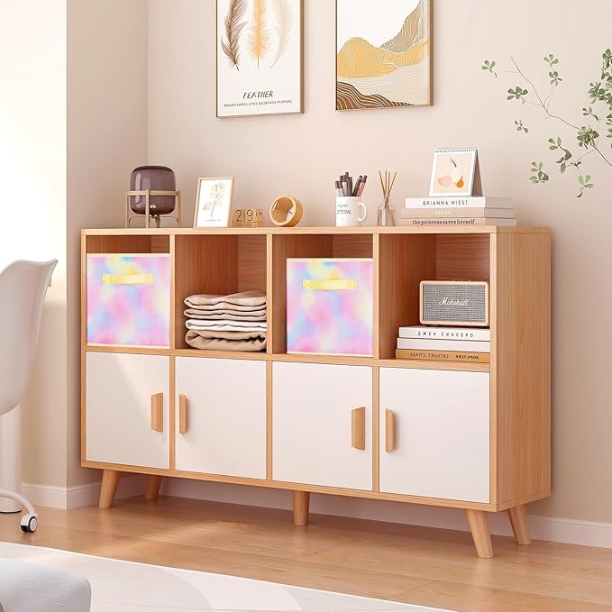 ShellKingdom Storage Bins, Foldable Fabric Storage Cubes And Cloth Storage Organizer Drawer For Closet And Toys Storage, 6 Pack (Chromatic Tie Dye)