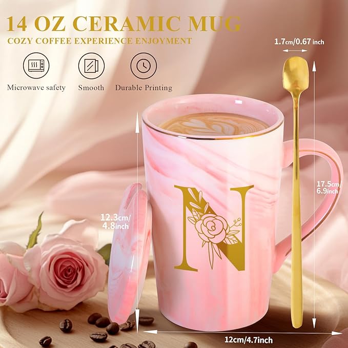 Personalized Ceramic Coffee Mug with Lid Tea Cup Women Wife Anniversary Her 1 2 3 5 6 7 8 10 14 20 25 40 50 Year Cotton Copper Gifts Ivory Bronze Leather Iron Paper First 6th 10th 25th 40th 50th 60,N