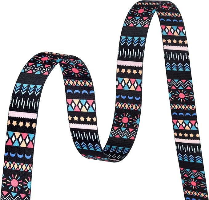 Dog Collar with Bohemia Floral Tribal Geometric Patterns - Soft Ethnic Style Collar Adjustable for Small Medium Large Dogs(Black Bohemia,S)