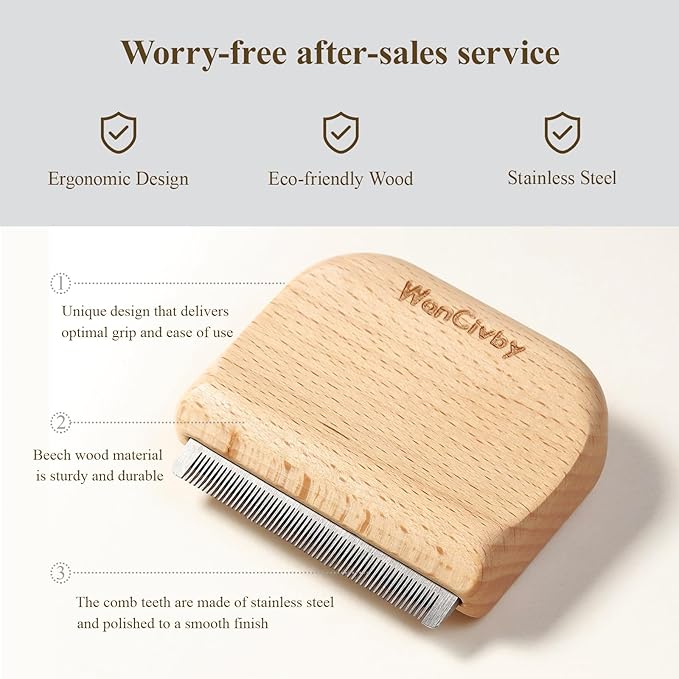 Undercoat Rake Dog Brush Dematting Comb cat shedding tool Dematting Tool Pet Brush Efficiently Detangle and Groom Coats for Large Medium Small Dogs and Cats Comb for Grooming Premium (S 3.03Inch)