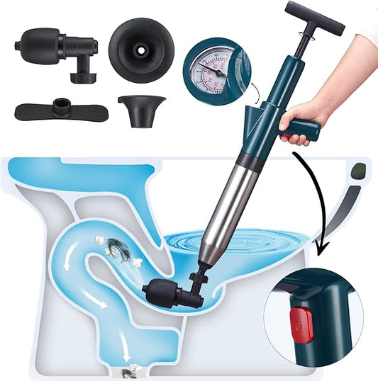 High Pressure Air Toilet Plunger, Plunge Blaster Unclogger Tool for Toilet clearning,Drain unclogging/Bathtub unclog,Remove Sewer Blockage