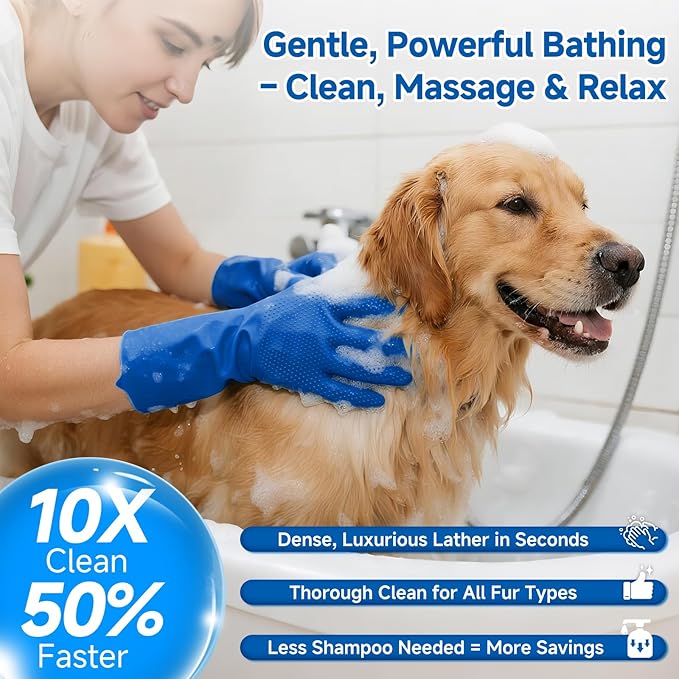 Pet Steam Brush for Dog & Cat shower bath brush Grooming Comb with Spray, Defur Tool, Water-Free Shampoo, Bath Gloves,Bath Brush, Tooth & Ear Brush, Towel (11PCS)