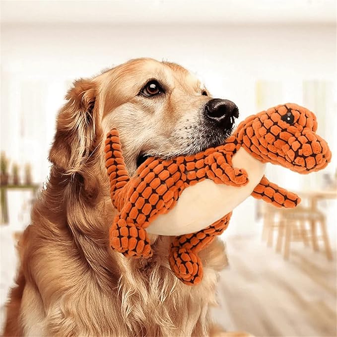 2023 New Indestructible Robust Dino, Durable Interactive Robustdino Dog Toy, Squeaky Dog Toys For Aggressive Chewers, Soft Dog Toys, Unbreakable Stuffed Plush Dog Toy Aggressive Chewers (GREEN)