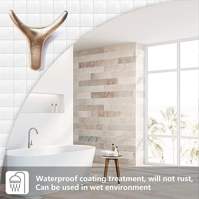 4 Packs Towel Hooks,Coat Hook Cow Head Wall Hooks, Metal Heavy Duty Wall Hooks for Hanging Coats, Hats, Bags, Kitchenware and Towels in Living Room, Kitchen, Bedroom and Bathroom (Gold)