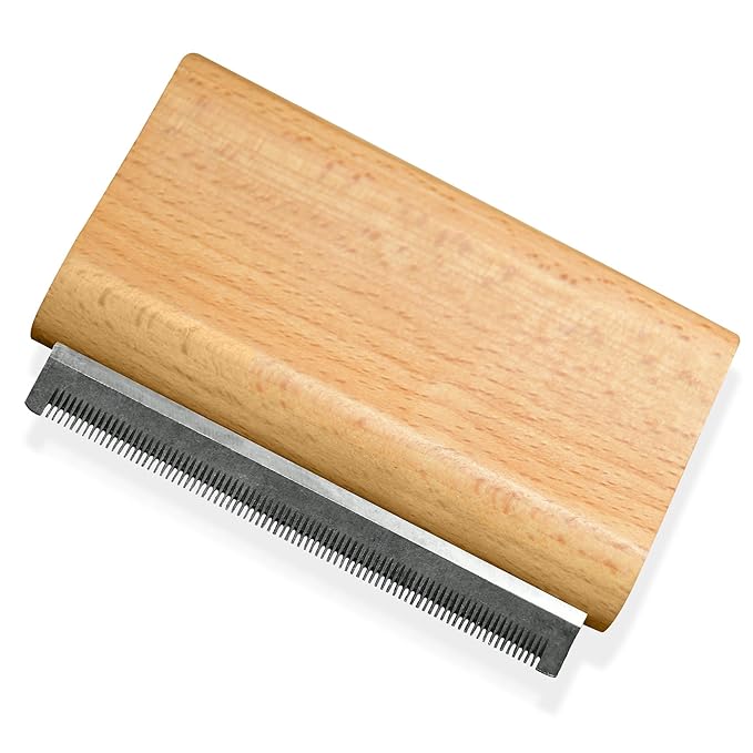 JoPets - Professional Wood Deshedding & Undercoat shedding brush for Dogs, Cats, Horses - Ergonomic Grooming Tool for short & long haired pets - Gentle wooden comb for shedding control - Pet Fur Care