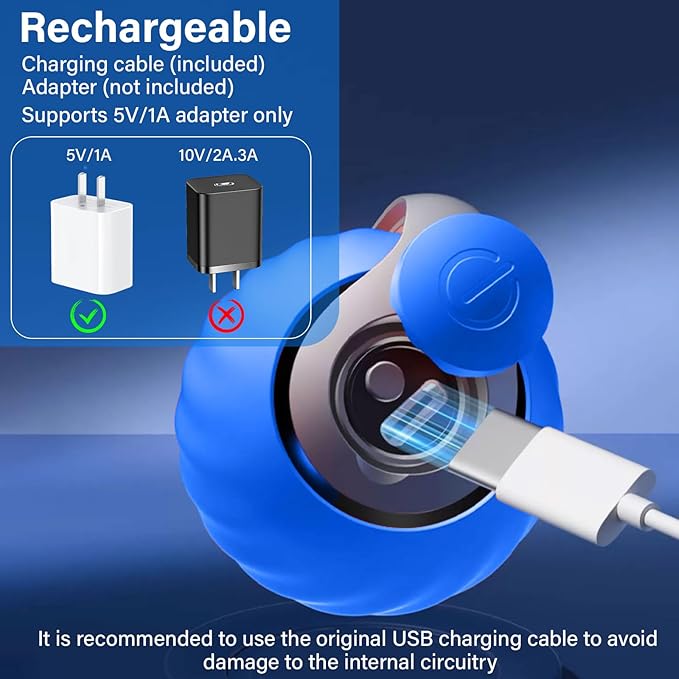 Interactive Cat Ball Toy with Feather, Smart Ball for Indoor Cats, Motion Activated Automatic Cat Toys, USB Rechargeable Toys, Blue