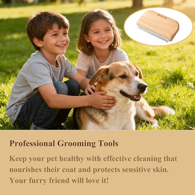 Undercoat Rake Dog Brush Dematting Comb cat shedding tool Dematting Tool Pet Brush Efficiently Detangle and Groom Coats for Large Medium Small Dogs and Cats Comb for Grooming Premium (M 4.33 inch)