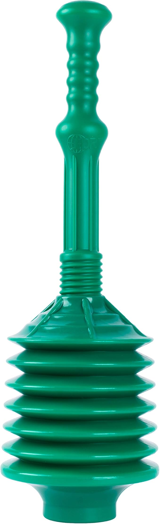 JS Jackson Supplies Professional Bellows Accordion Toilet Plunger, High Pressure Thrust Removes Heavy Duty Clogs from Clogged Bathroom Toilets, All Purpose Power Plungers for Bathrooms, Green
