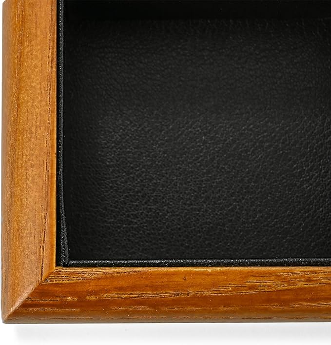 Oirlv Solid Wood 11 Slots Ring Tray Jewelry Organizer Tray Jewelry Drawer Organizer(Black)