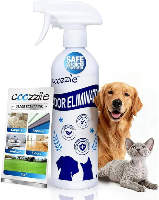 Pet Odor Eliminator for Strong Odor Fragrance Free Colorless and Odorless 16.9oz Spray with Safe Highly Effective Ingredients Carpet Deodorizer and Cat Litter Deodorizer Suitable for Dogs and Cats