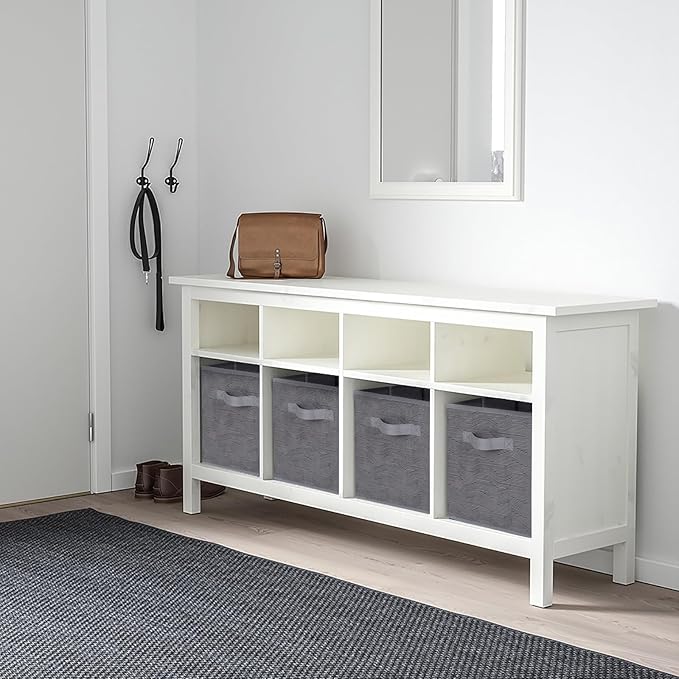 ShellKingdom Foldable Fabric Storage Cubes and Cloth Organizer Drawer for Closet and Toys, 6 Pack (Dark Gray with Black Stripe)