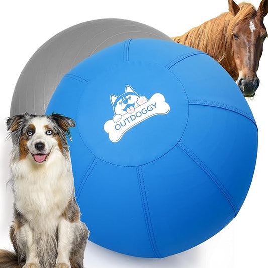 Herding Ball for Dogs 25 Inch - Dual-Layer Heavy Duty Herding Ball for Australian Shepherds, Border Collies & Cattle Dogs | Outdoor Herding Toy for Medium/Large Dogs - Backyard Training and Play-Blue