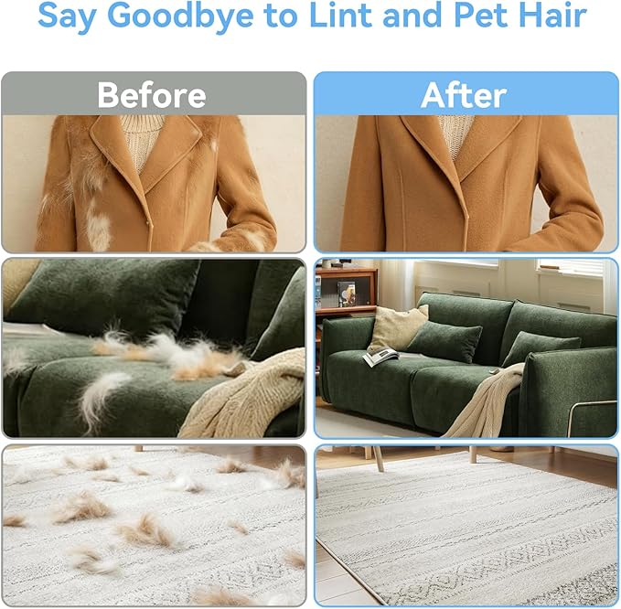 AstraLoom Pet Hair Removal Glove for Cats & Dogs, Upgraded Reusable Electrostatic Pet Hair Remover Gloves, Pet Hair Remover for Couch, Carpet, Car Seat & Laundry (2PCS)