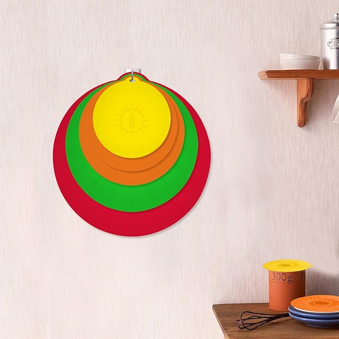 7 Pack Silicone Lids,Silicone Pot Lids,Silicone Lids for Pots And Pans,5 Sizes Reusable Heat Resistant Food Storage Covers fits Bowls, Plates, Fridge