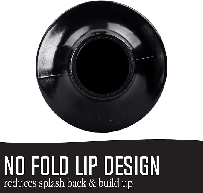 JS Jackson Supplies Professional Bellows Accordion Toilet Plunger, High Pressure Thrust Plunge Removes Heavy Duty Clogs from Clogged Bathroom Toilets, All Purpose Power Plungers for Bathrooms, Black