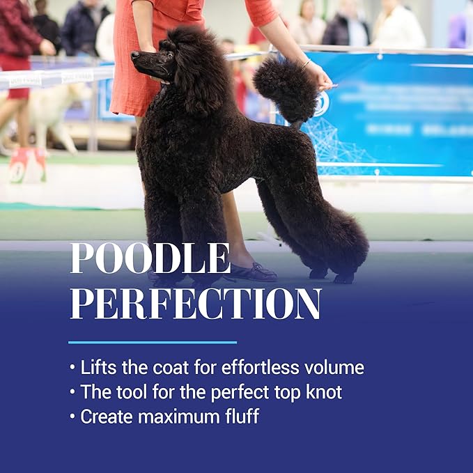 Chris Christensen 9in Coarse Poodle Butter Comb, Groom Like a Professional, Rounded Corners Prevent Friction and Breakage, Solid Brass Spin with Steel Teeth, Chrome Finish