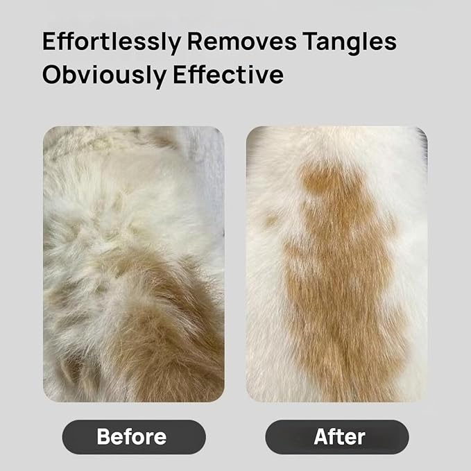 Cat Comb for Shedding, Cat Deshedding Brush with One-Click Fur Release, Cat Grooming Comb, Indoor Cat & Dog Brush, Pet Deshedding Tool