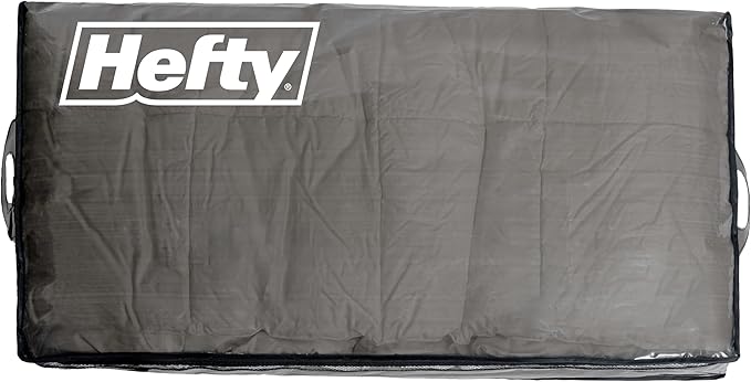 Hefty Underbed Flexible Tote with Breathable Mesh, Double Zipper, 2 Handles – Ideal for Moving or Clothes & Apparel Storage, Alternative to Plastic Bin, Organizer or Container