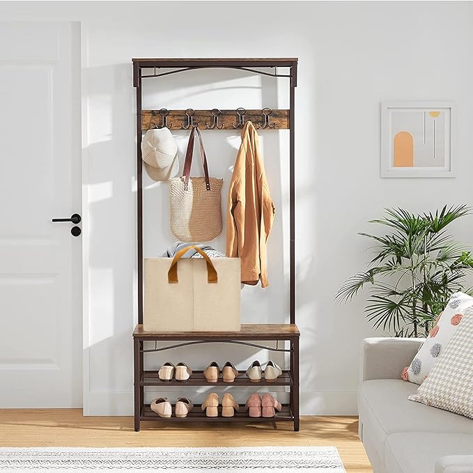 SNWDN 6 Pack Closet Cloth Storage Bins for Shelves, Medium Storage Baskets for Shelves, Fabric Bins for Closet organization with Handles（ Beige 15''L x 10''W x 8''H）