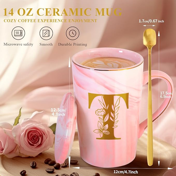 Personalized Ceramic Coffee Mug with Lid Tea Cup Farewell Going Moving Away Leaving Goodbye Gifts for Women Men Coworker Teacher Friends Boss Neighbors Basic Training Job Promotion,T